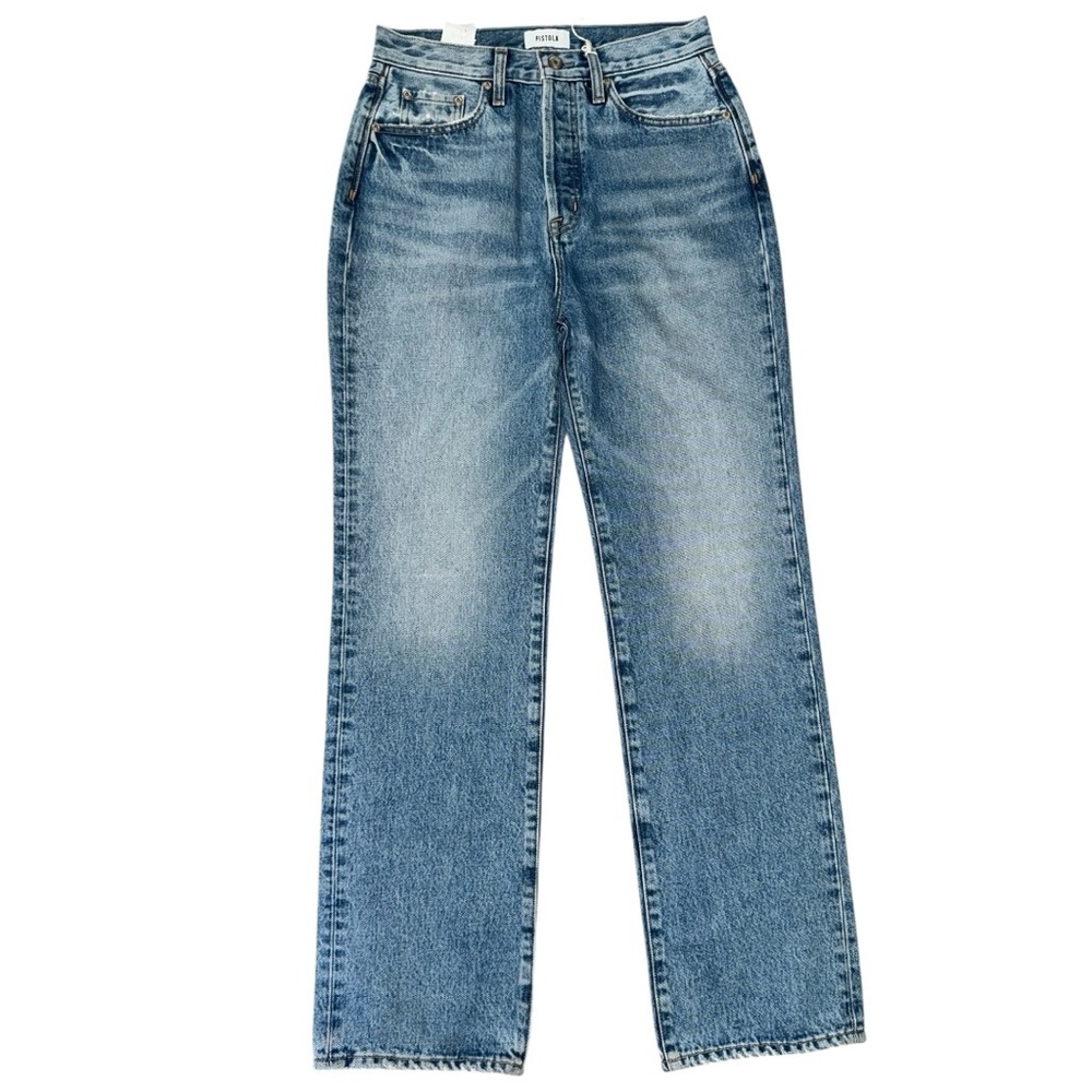 Pistola High Rise Straight Leg Jeans NWOT Button Fly 31” Inseam